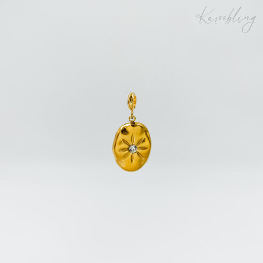 gold plated flower cz charm (water & tarish proof)