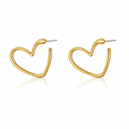 gold plated heart hoop earrings (fashion jewellery)