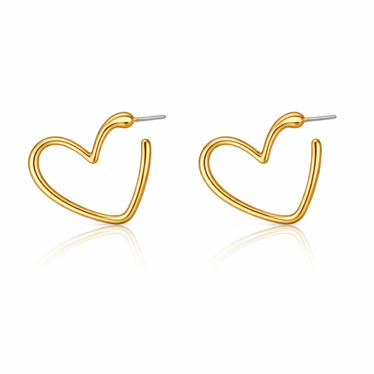 gold plated heart hoop earrings (fashion jewellery)