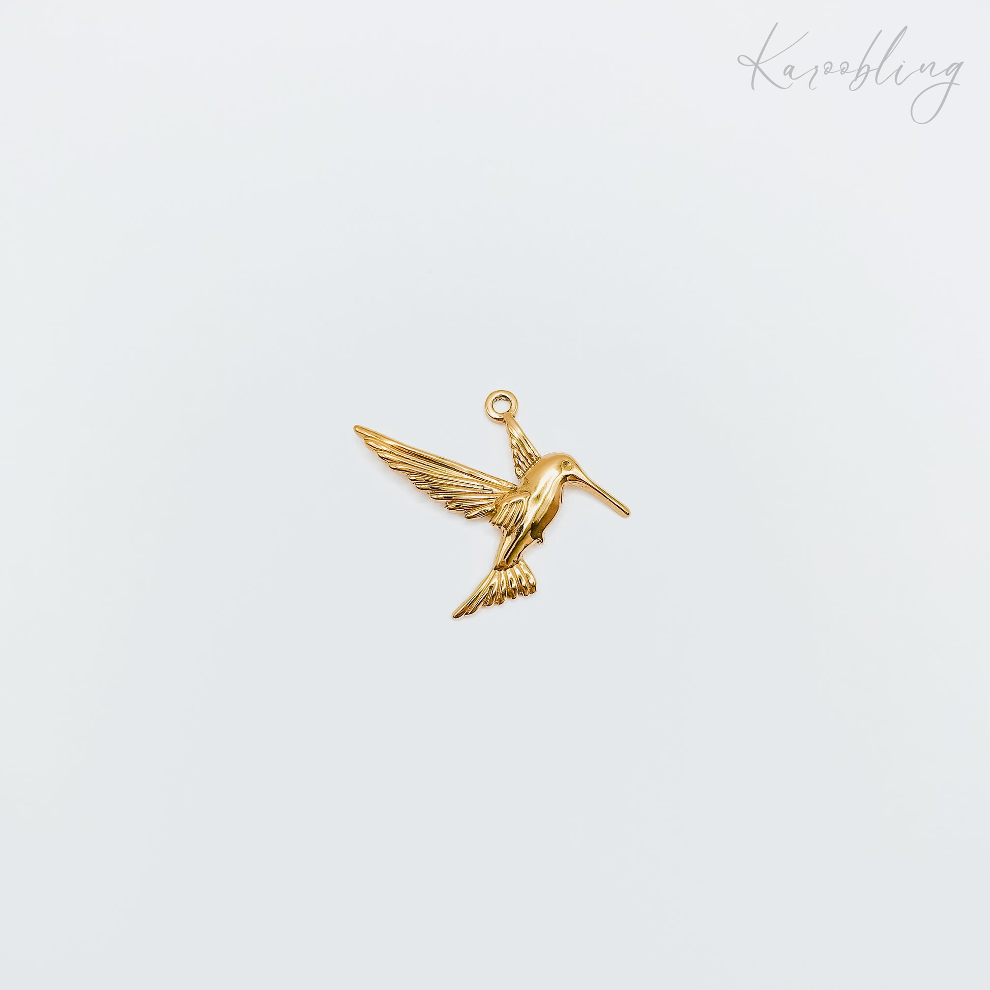 Gold Plated Hummingbird Charm (water & tarnish proof)