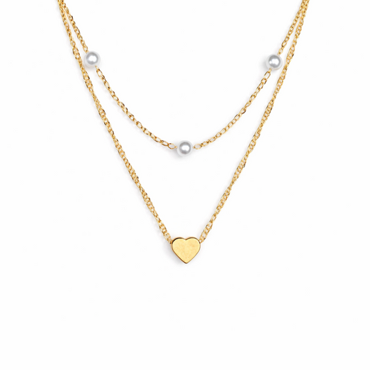 Gold Plated Layered Pearl Necklace (fashion jewellery)