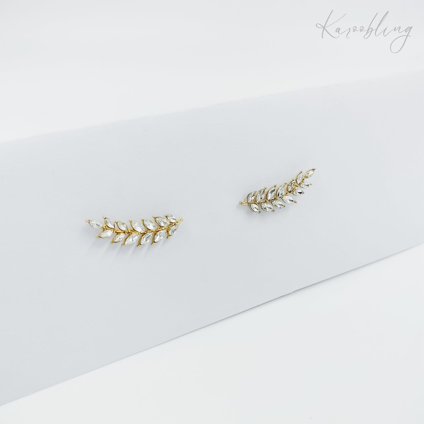 gold plated leaf cuff earrings