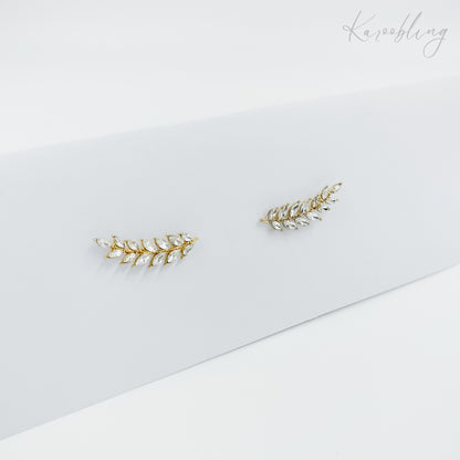 gold plated leaf cuff earrings