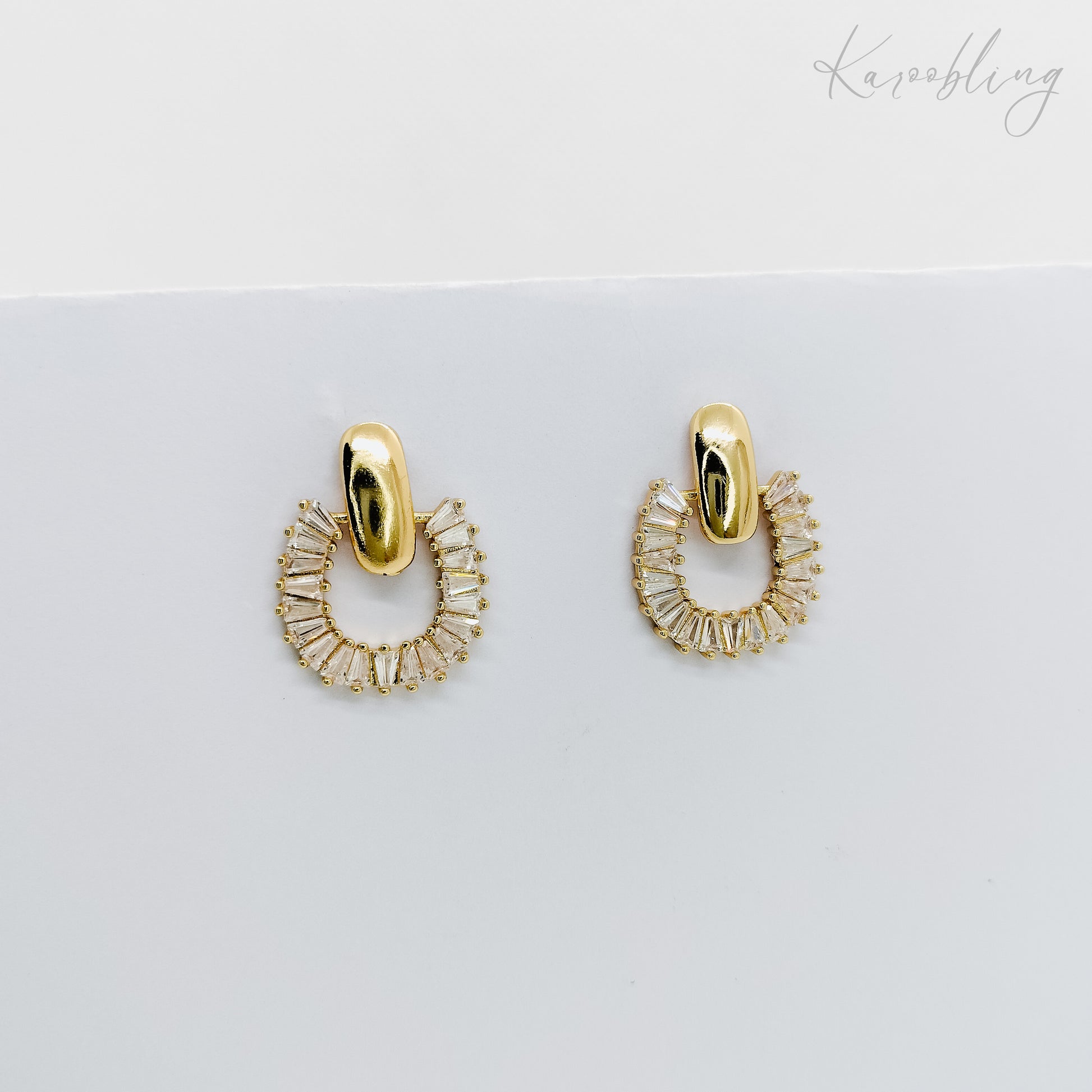 gold plated lux statement dangle earrings