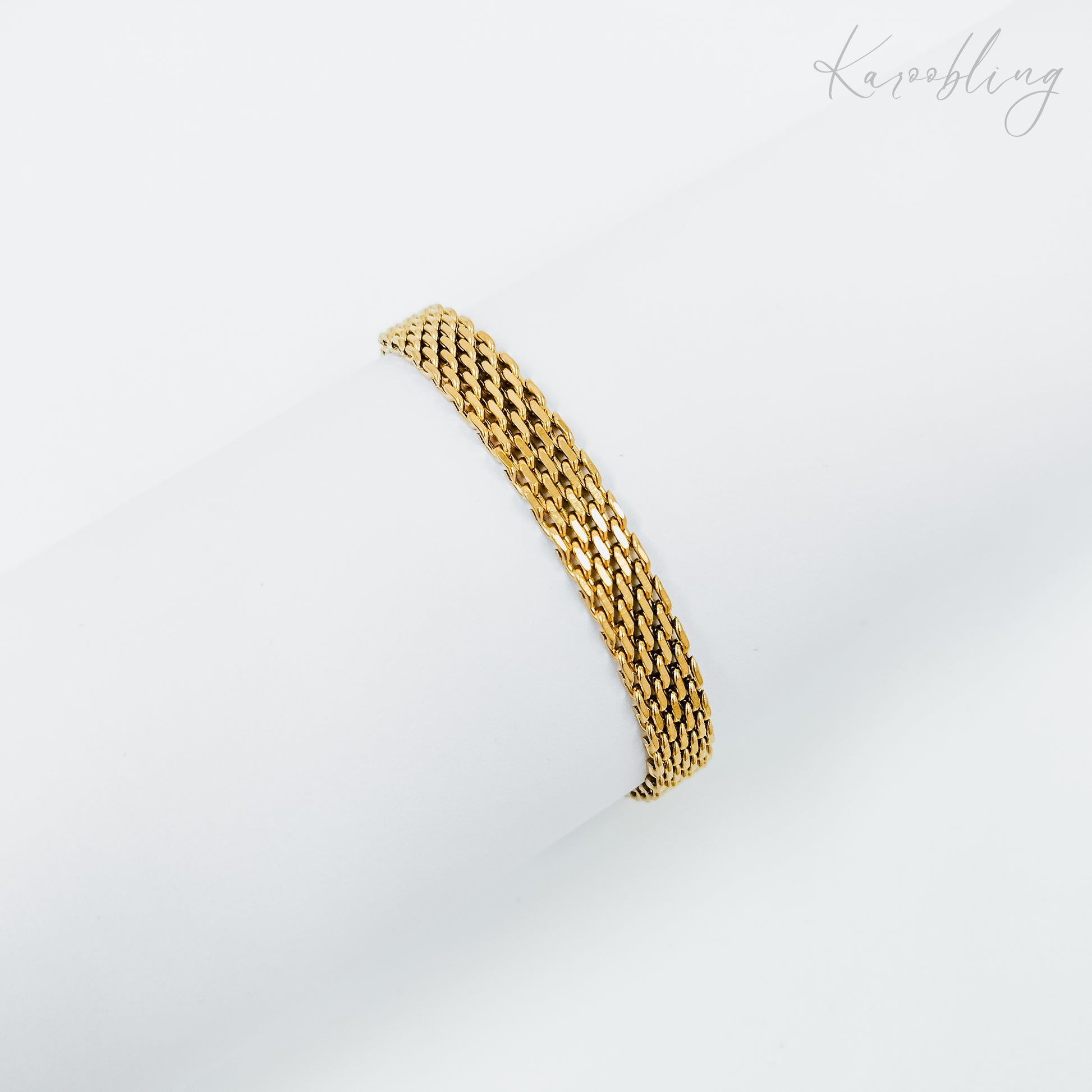 Gold Plated Mesh Chain Bracelet (water & tarnish proof)