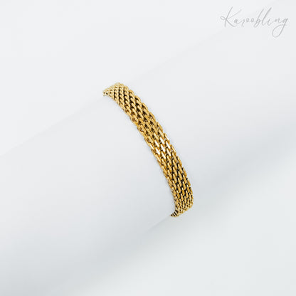 Gold Plated Mesh Chain Bracelet (water & tarnish proof)