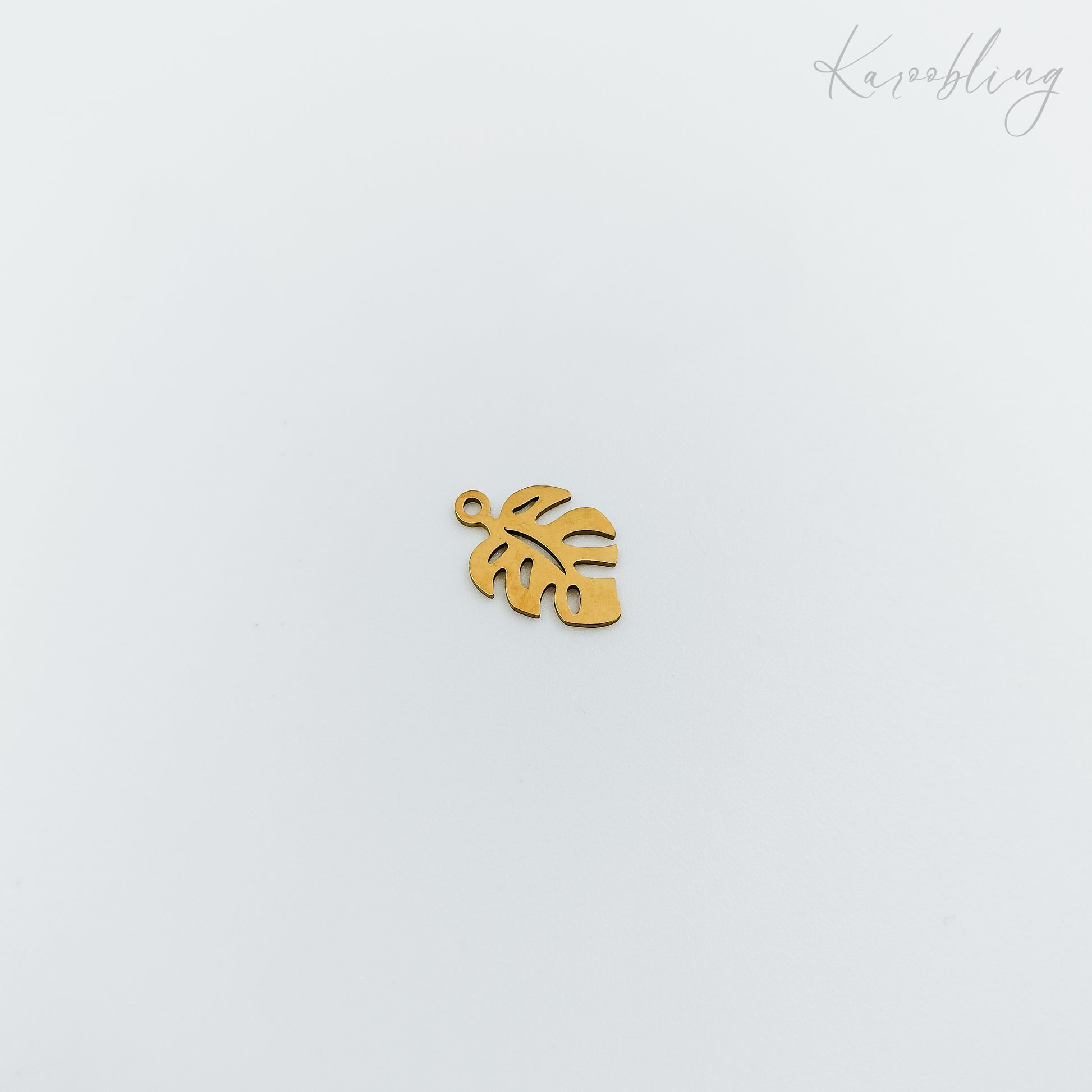gold plated monstera leaf charm (water & tarnish proof)