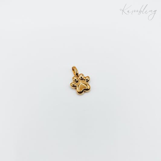 Gold Plated Paw Print Charm