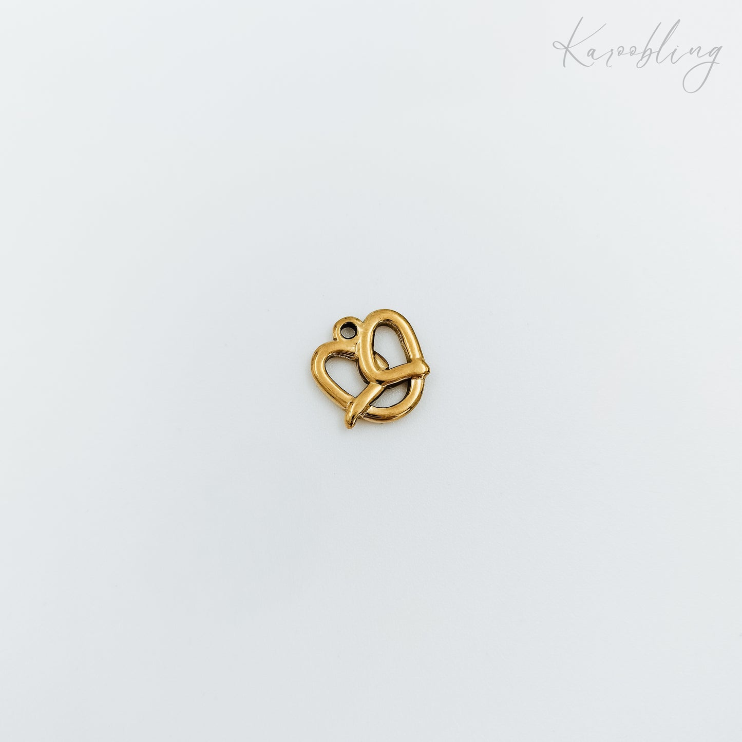 gold plated pretzel charm (water & tarnish proof)