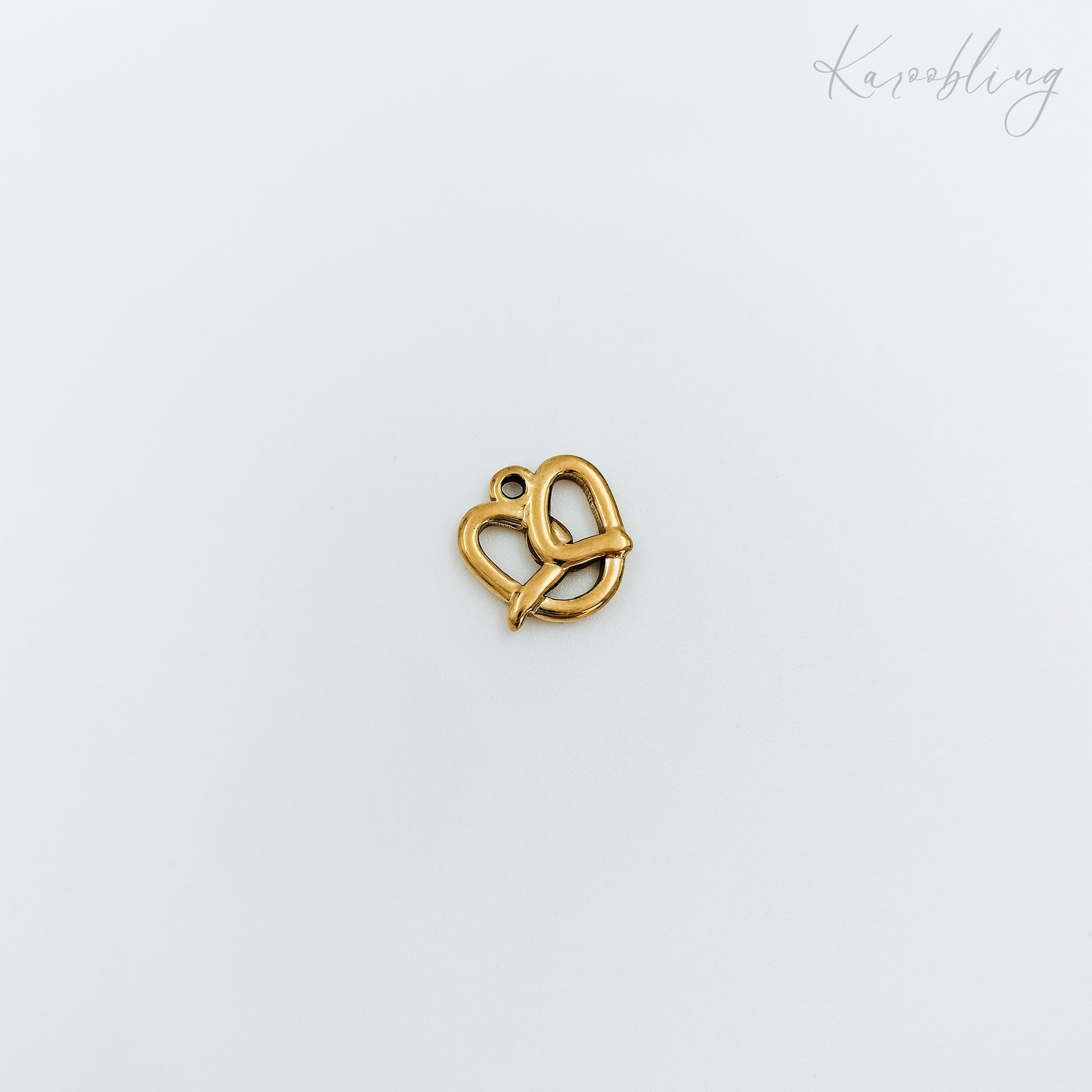 gold plated pretzel charm (water & tarnish proof)