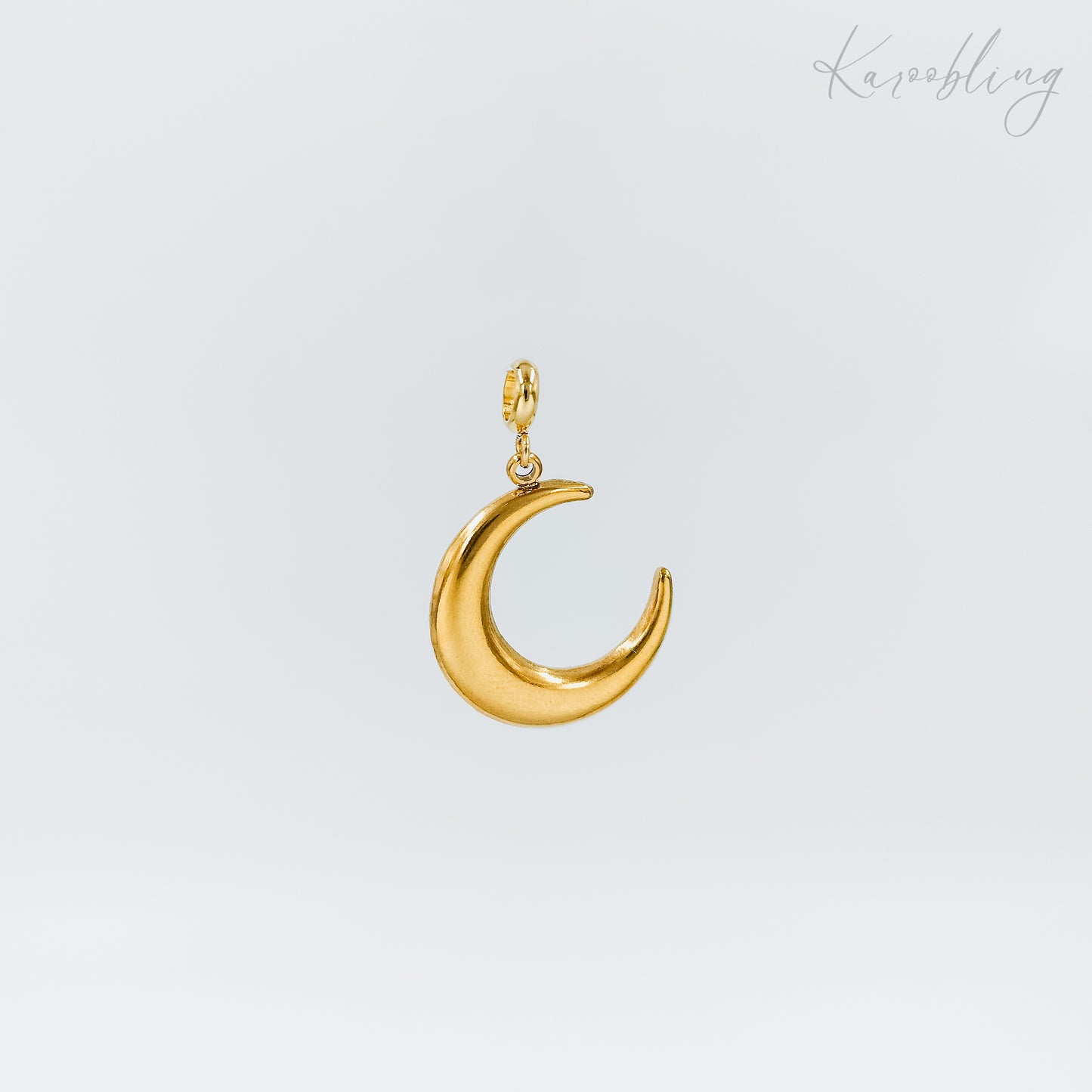 Gold Plated Quarter Moon Charm (water & tarnish proof)