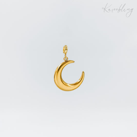 Gold Plated Quarter Moon Charm (water & tarnish proof)