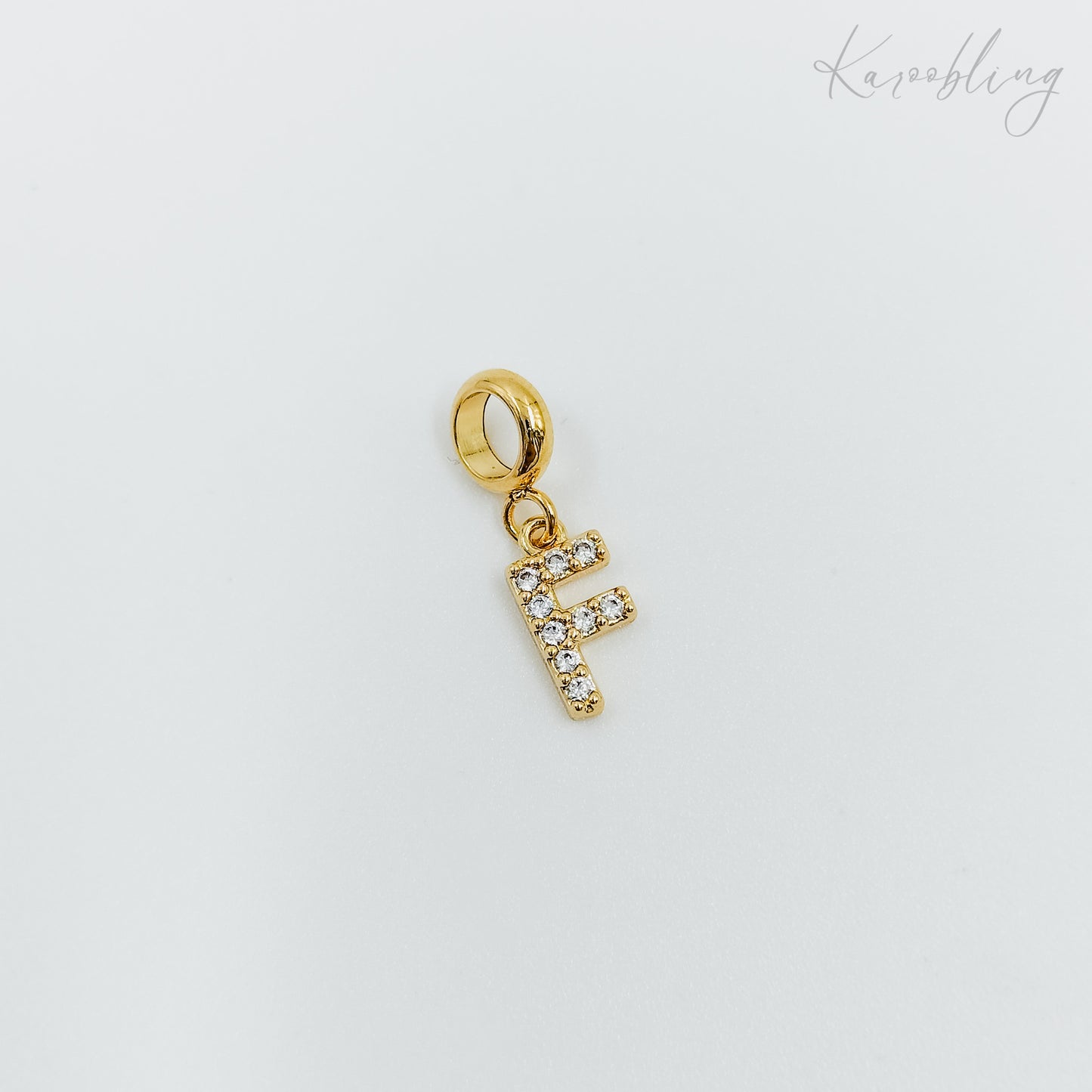 Gold Plated Rhinestone Initial Charm