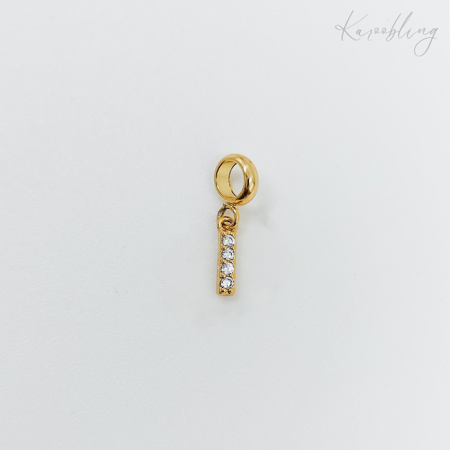 Gold Plated Rhinestone Initial Charm