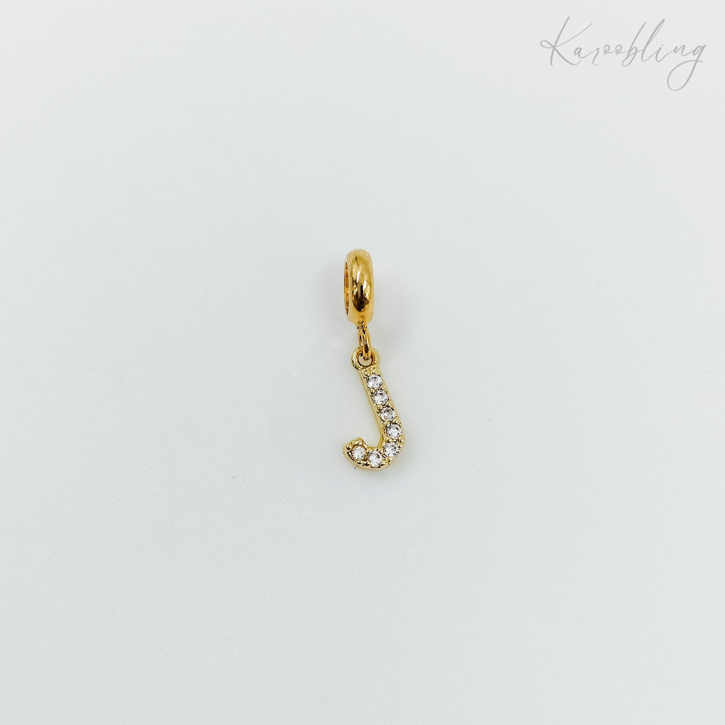 Gold Plated Rhinestone Initial Charm