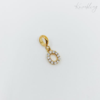 Gold Plated Rhinestone Initial Charm