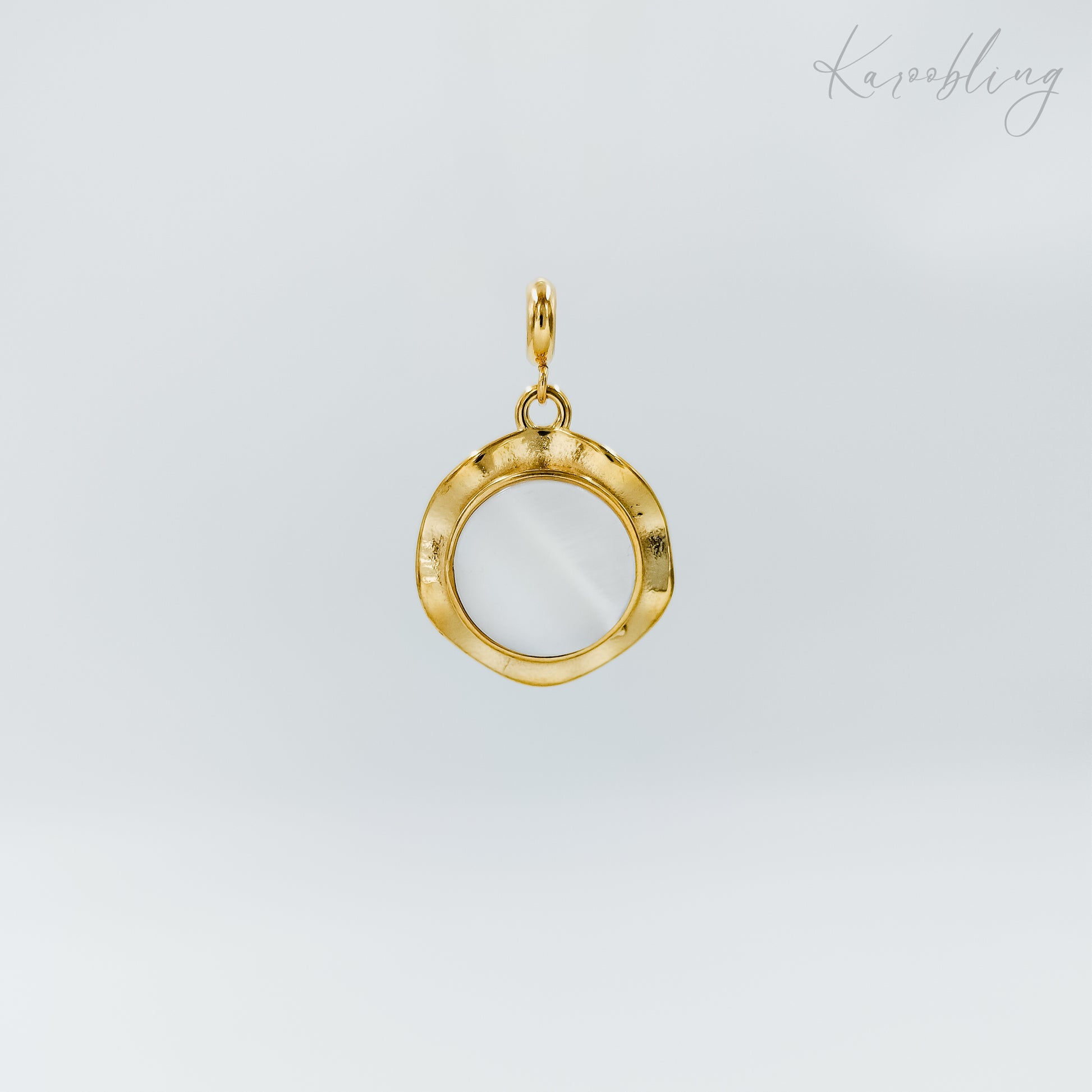 gold plated shell inlay charm (water & tarnish proof)