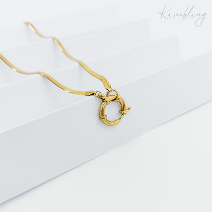 gold plated snake chain charm necklace (water & tarnish proof)