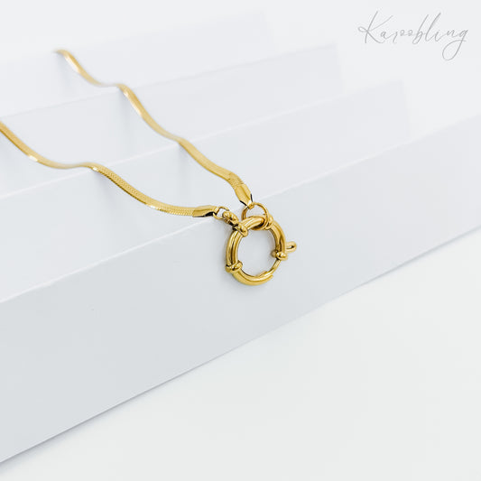 gold plated snake chain charm necklace (water & tarnish proof)