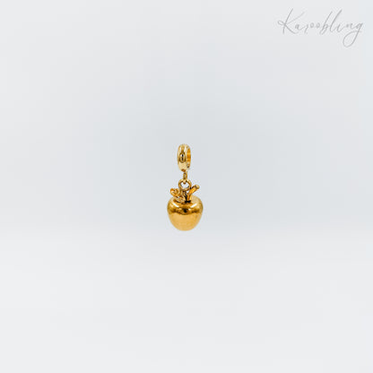 gold plated solid apple charm (water & tarnish proof)