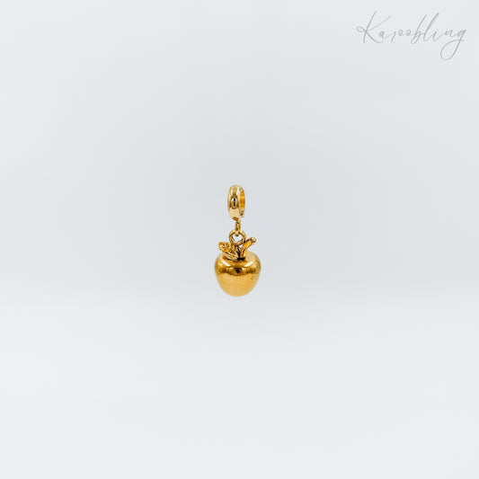 gold plated solid apple charm (water & tarnish proof)