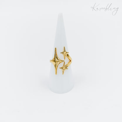 gold plated starburst ring (water & tarnish proof)