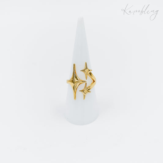 gold plated starburst ring (water & tarnish proof)