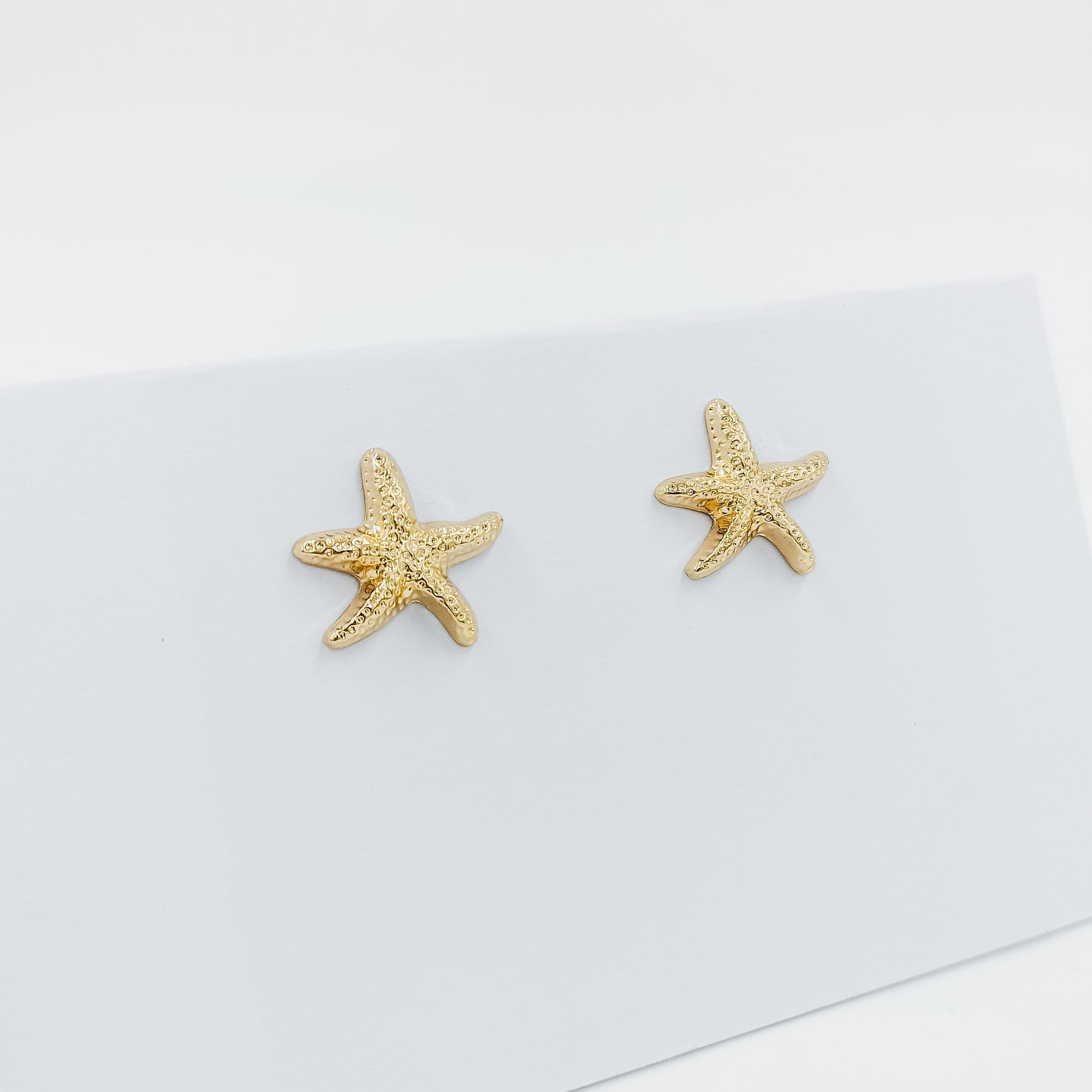 gold plated starfish stud earrings