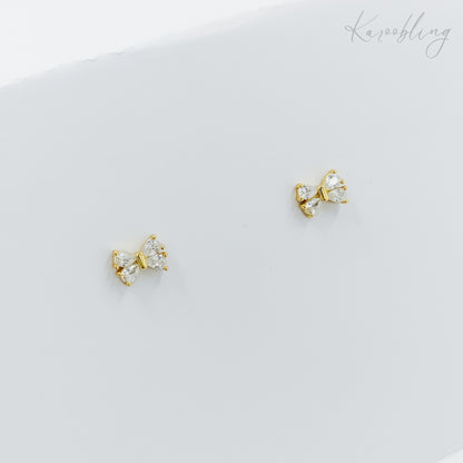 gold plated sterling silver cubic zirconia stud earrings