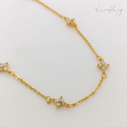 gold plated sterling silver flower necklace