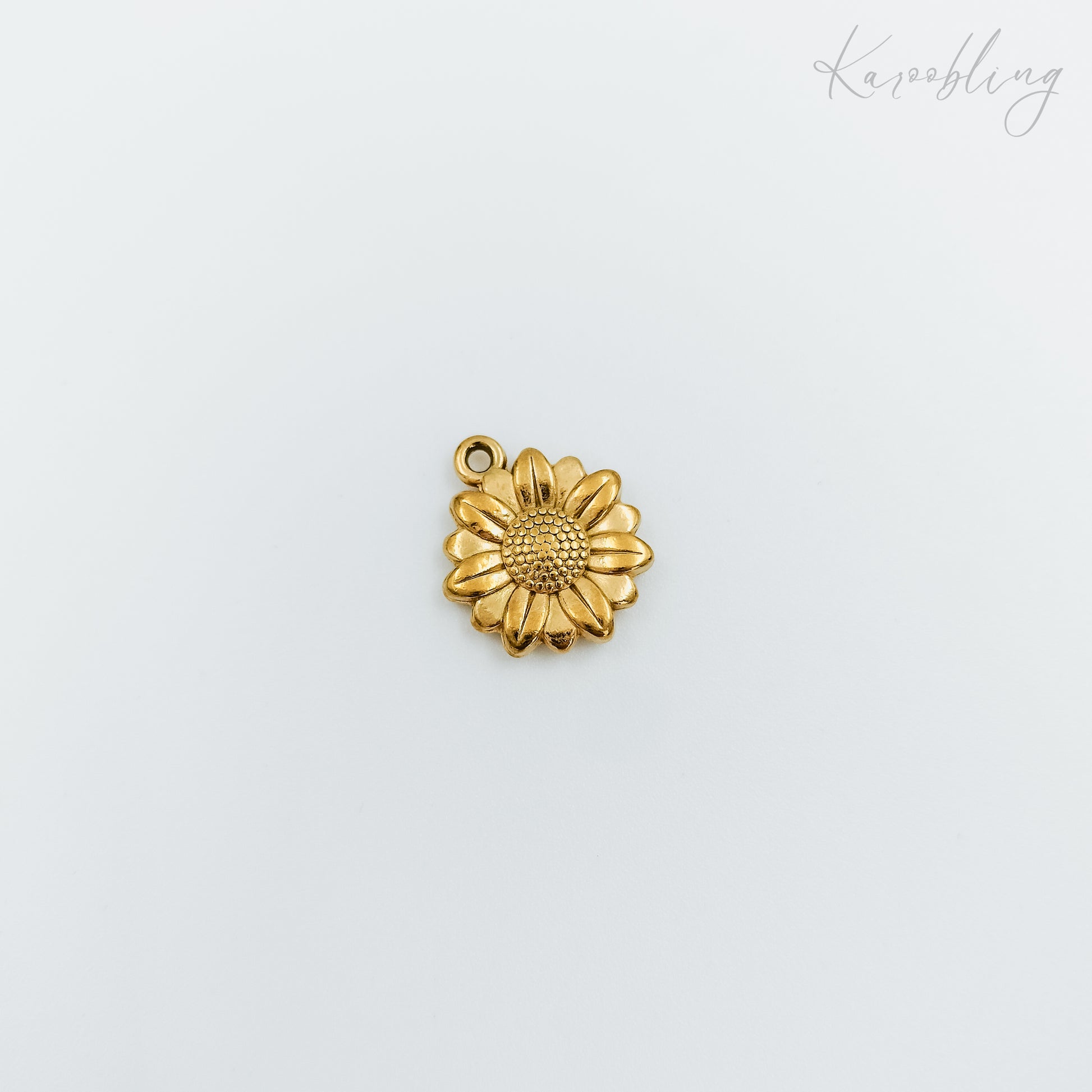 gold plated sunflower charm (water & tarnish proof)