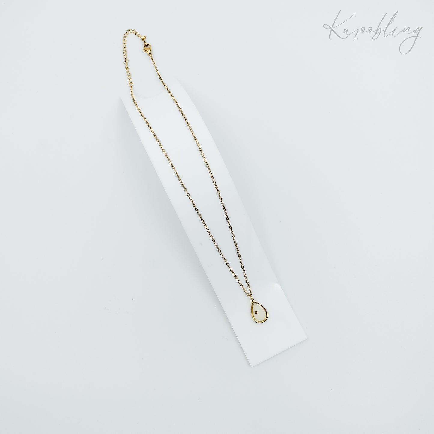 gold plated teardrop mustard seed necklace (water & tarnish proof)