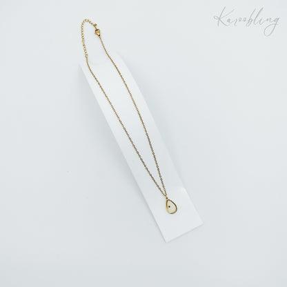 gold plated teardrop mustard seed necklace (water & tarnish proof)