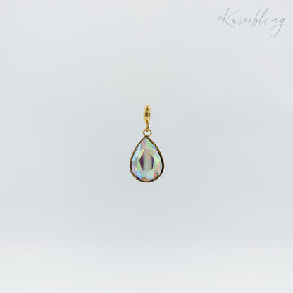 gold plated teardrop rhinestone charms (water & tarnish proof)