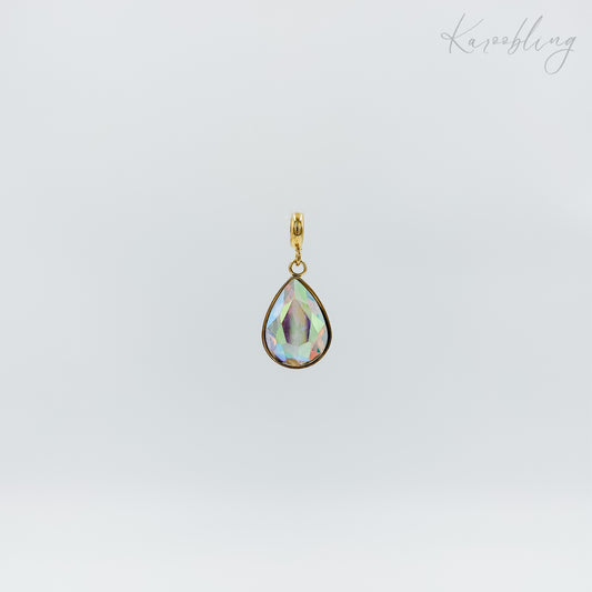 gold plated teardrop rhinestone charms (water & tarnish proof)