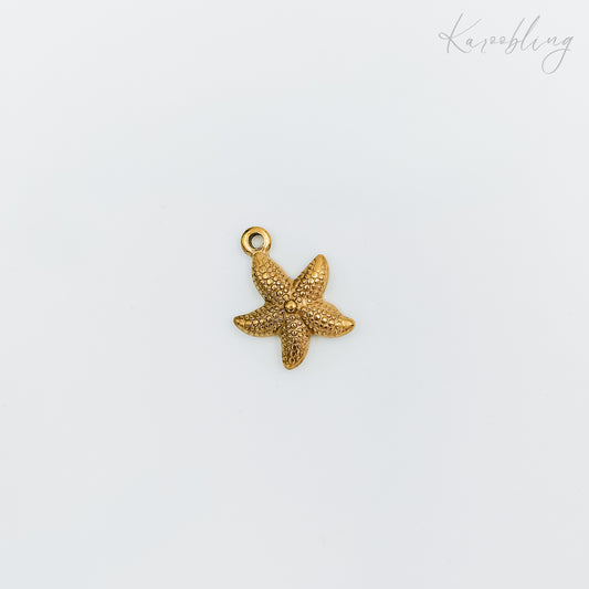gold plated textured starfish charm (water & tarnish proof)