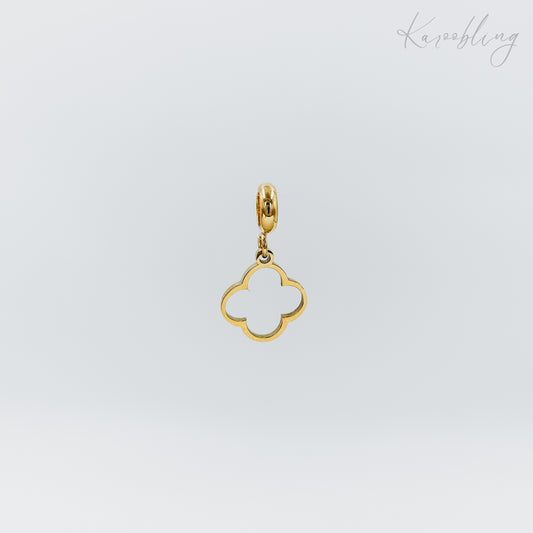 gold plated thin clover outline charm (water & tarnish proof)