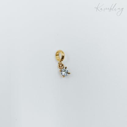 gold plated tiny birthstone charms - April (water & tarish proof)