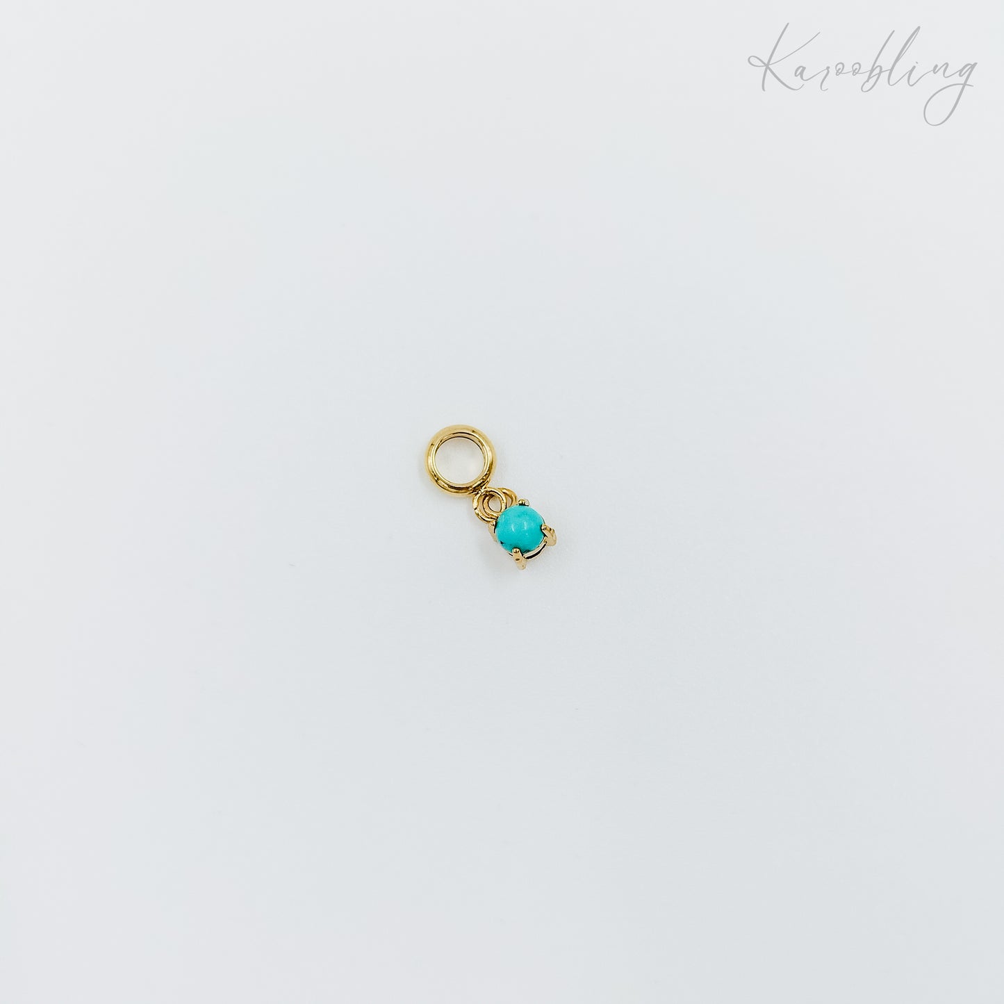 gold plated tiny birthstone charms - December (water & tarnish proof)