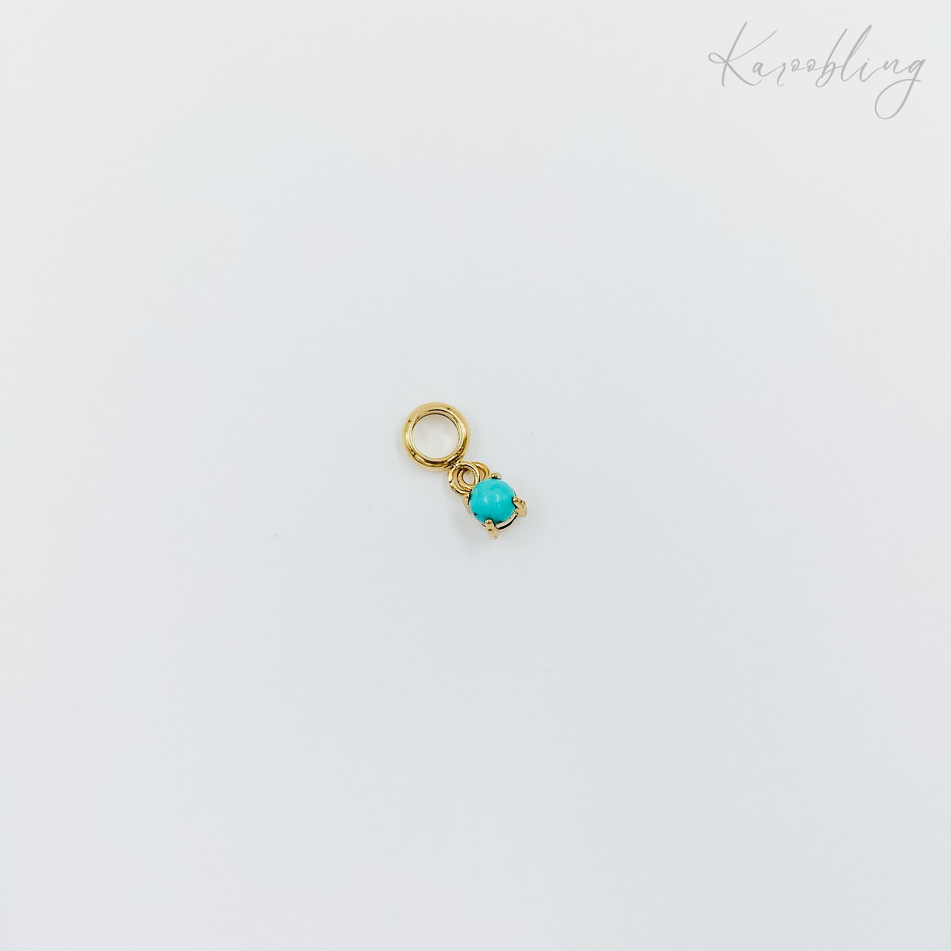 gold plated tiny birthstone charms - December (water & tarnish proof)