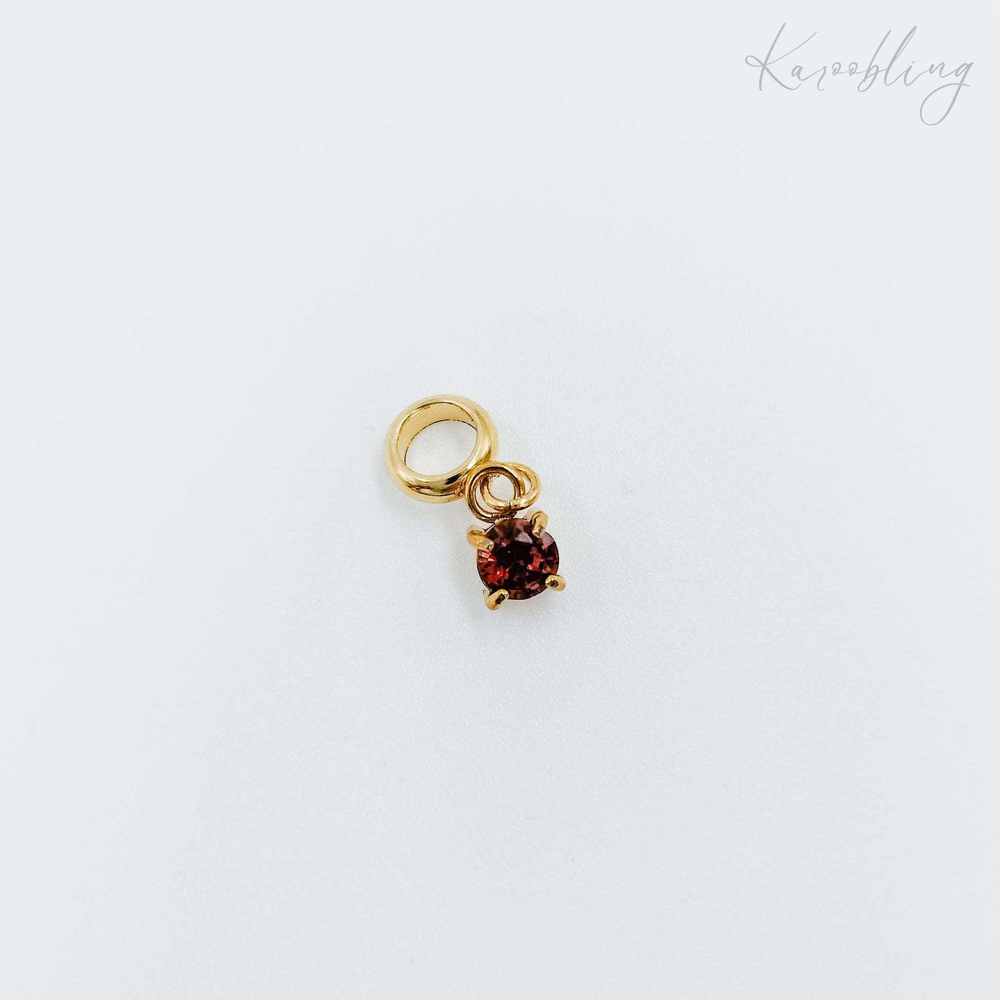 gold plated tiny birthstone charms - January (water & tarnish proof)