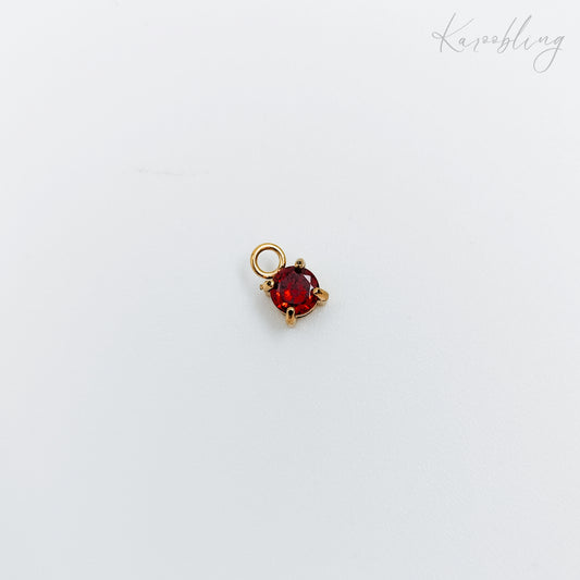 gold plated tiny birthstone charms - January (water & tarnish proof)