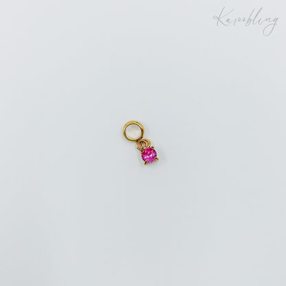 gold plated tiny birthstone charms - July (water & tarnish proof)