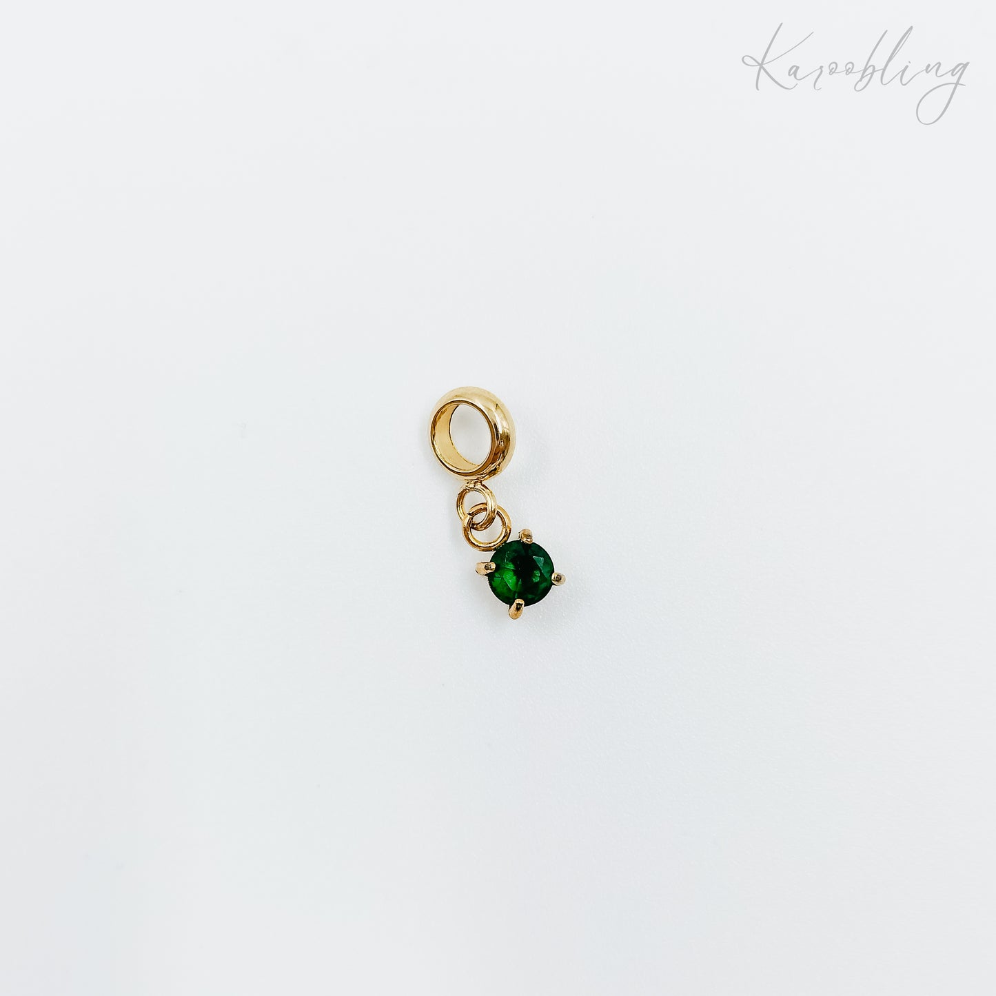 gold plated tiny birthstone charms - May (water & tarnish proof)