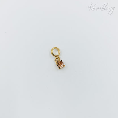 gold plated tiny birthstone charms - November (water & tarnish proof)