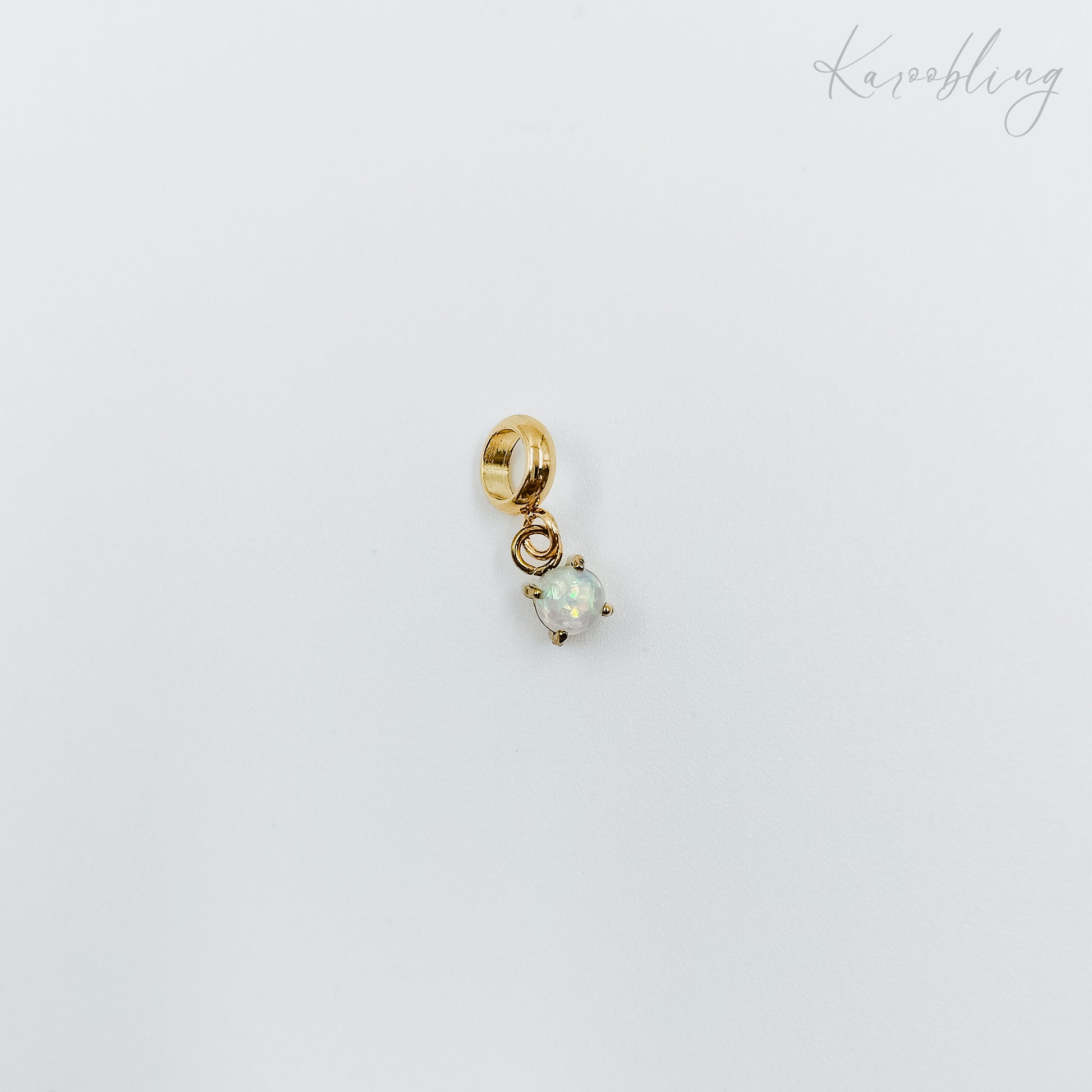 gold plated tiny birthstone charms - October (water & tarnish proof)