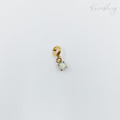 gold plated tiny birthstone charms - October (water & tarnish proof)