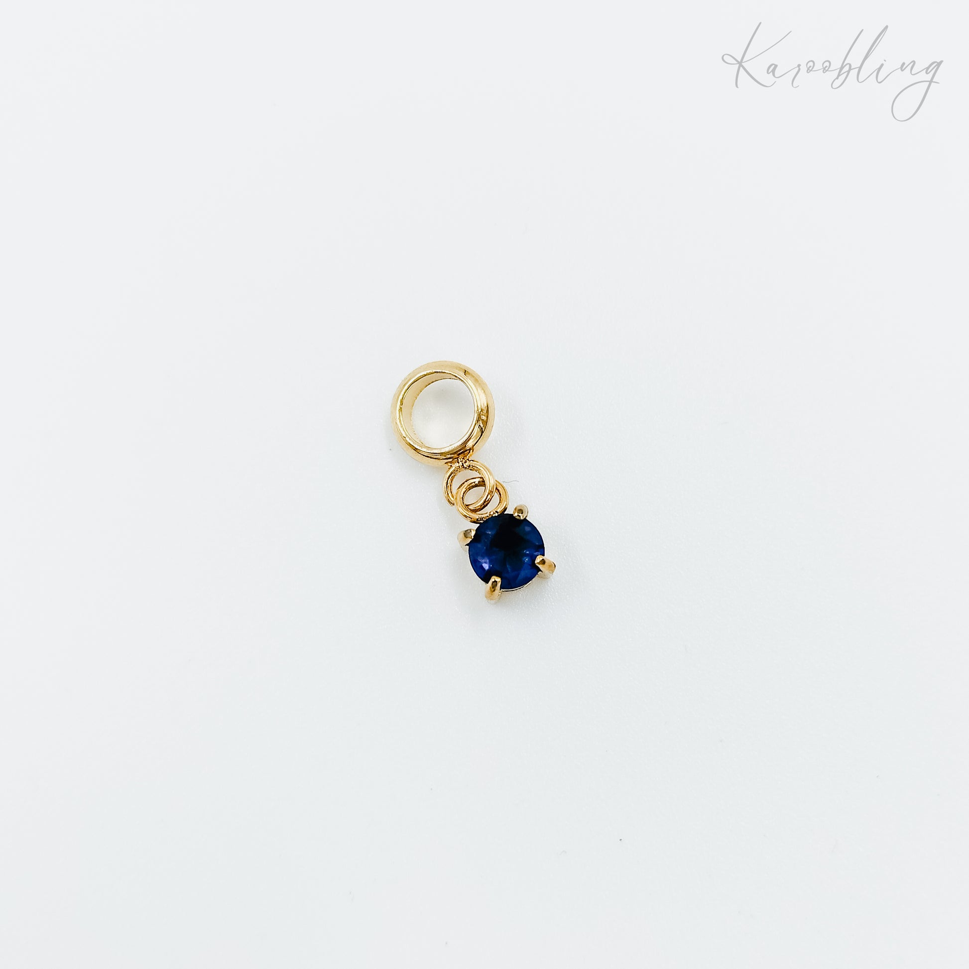 gold plated tiny birthstone charms - September (water & tarnish proof)