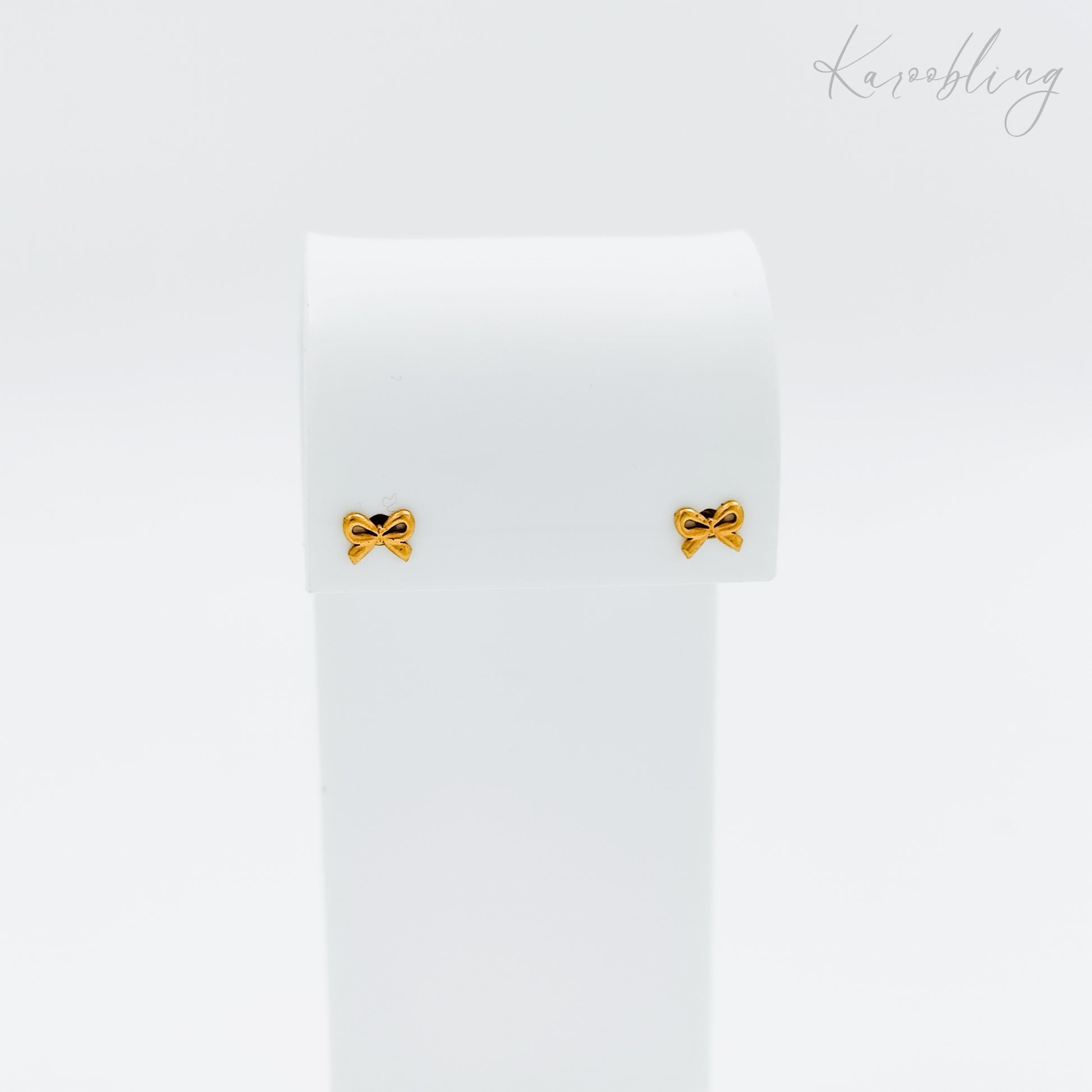gold plated tiny bow stud earrings (water & tarnish proof)