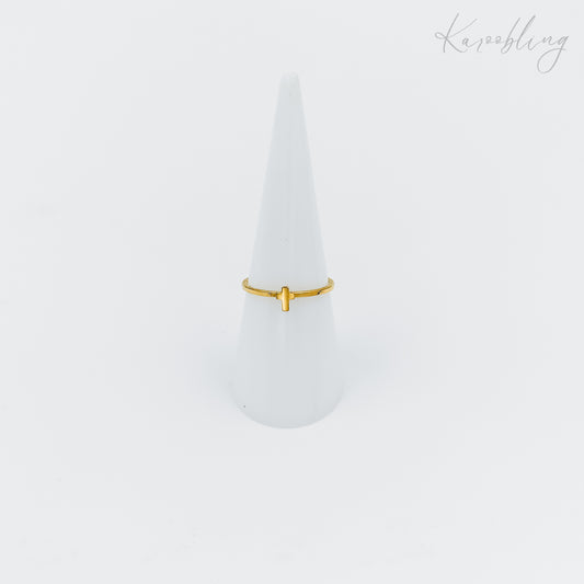 gold plated tiny cross ring (water & tarnish proof)